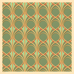 Seamless art deco nouveau tile pattern. Generative AI