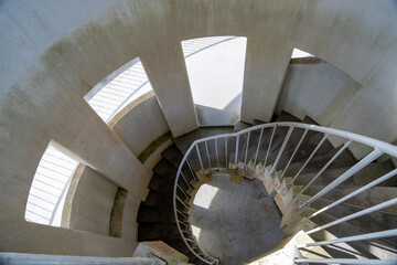上から見た螺旋階段