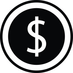 dollar logo and icon in circle silhouette suitable for graphic design