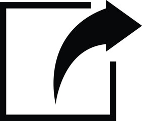 Share icon with square and arrow vector illustration on white background