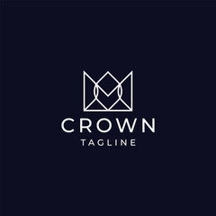 Abstract crown logo design vector template