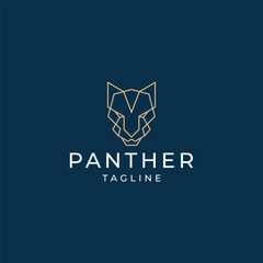 Panther geometric logo icon design template © SuryoMono