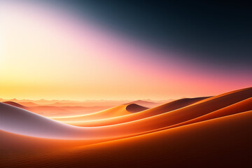 Fototapeta na wymiar Abstract sunset over the desert AI