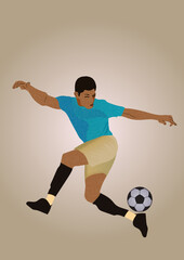 Fototapeta na wymiar soccer player kicking ball