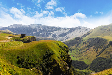 Caucasus mountains in gudauri georgia