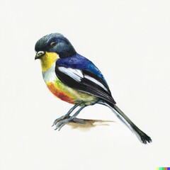 Colorful Watercolor Bird - Generative AI illustration