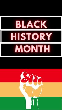 Black history month celebrate  American and African People Celebrated annually in February in the USA and Canada Background, greeting web vertical video 
