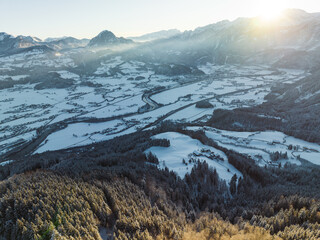 Golling in Winter in the Salzachtal Valley in Salzburg, Austria