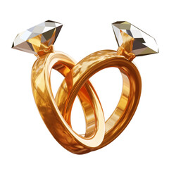 3D engagement rings, valentine's day, 3D rendering illustration