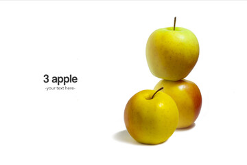 yellow apple on white