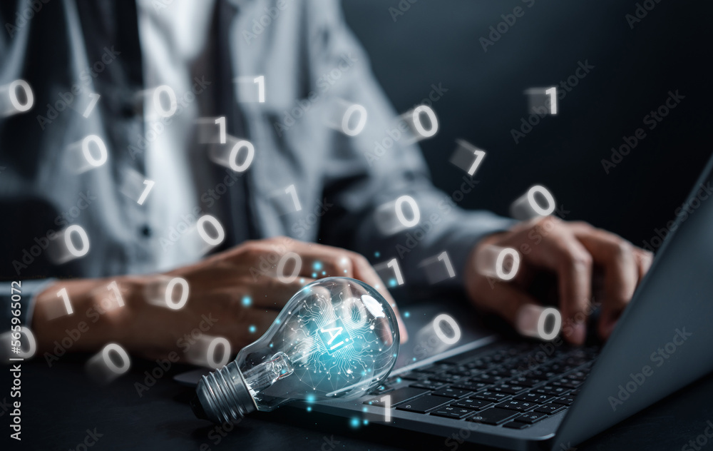 Poster ai. digital transformation technology strategy intelligence , iot, internet of things. transformatio