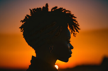 Black woman silhouette
