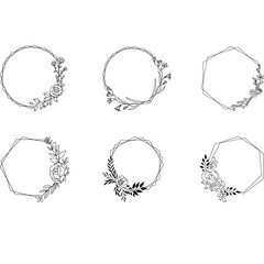 Floral hexagon SVG. Wedding sign SVG. Hexagon monogram SVG. Hexagon wreath SVG. Hexagon frame SVG. Floral wreath SVG