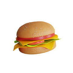 burger 3d illustration