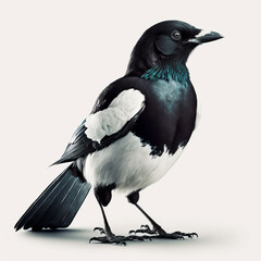 magpie on a white background