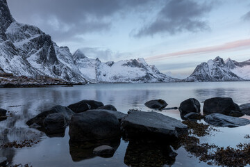 lake and mountains