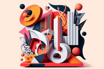 Collage art culture music illustration background design. Generative ai