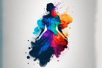 Fototapeta na wymiar Abstract minimalist logo dress brand colorful, Generative Ai