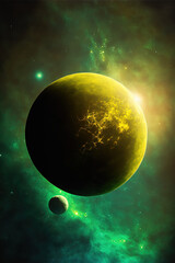 Obraz na płótnie Canvas Fantasy planet and starscapes. Generative AI