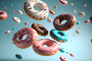 falling donuts, generative AI