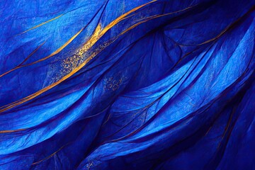 royal blue and gold abstract wallpaper, wavy background, abstract illustration 