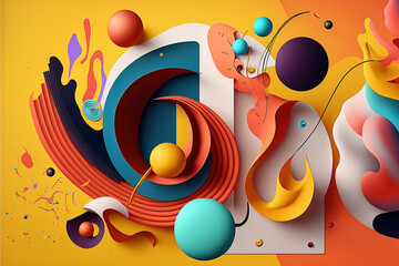 Formes géométriques colorée, vu de dessus - Générative iA