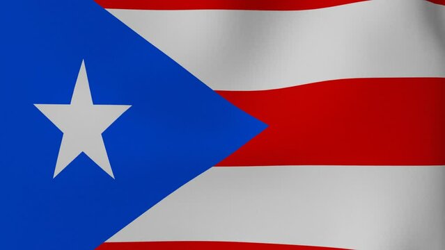 National Flag in the Wind - Looping Animation  -Puerto Rico