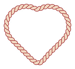 Heart Shape Tied Knot Made of Red Ropes.