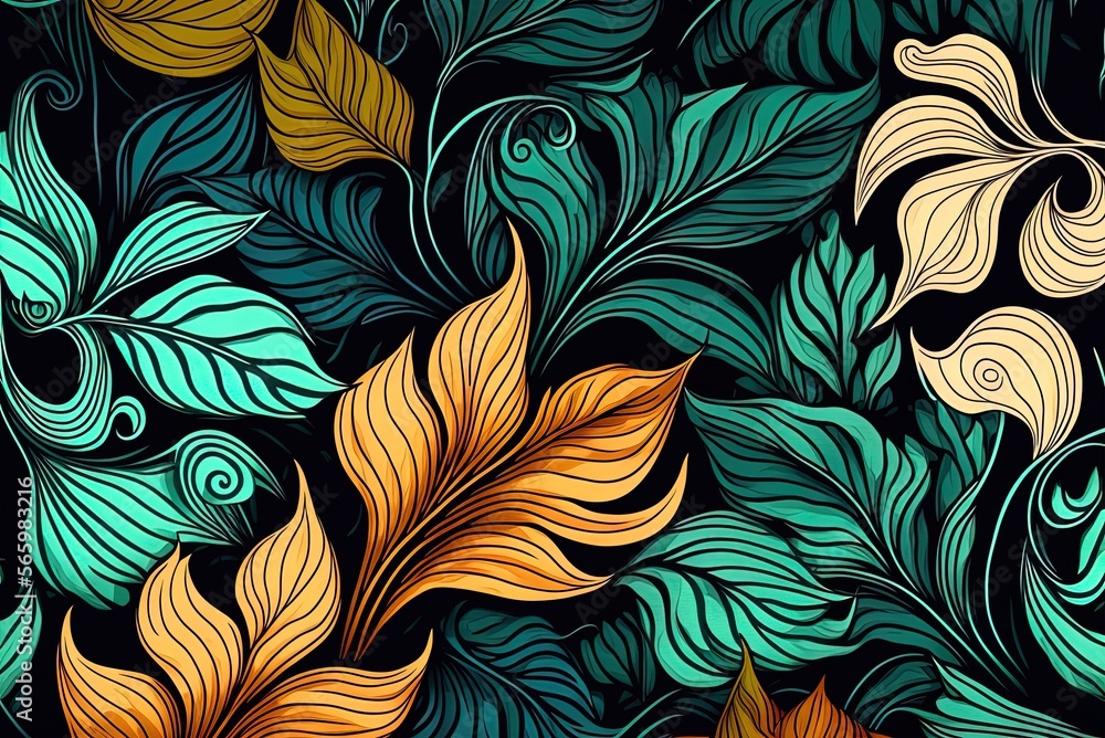 Poster crazy leaf pattern generative ai