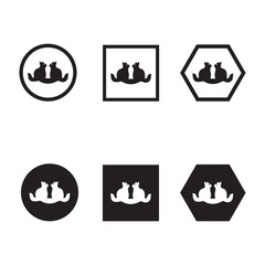 Black and white cat animal vector logo design  . Cat icon . Cat silhouette 
