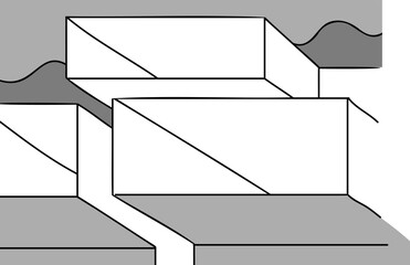 Abstract minimalistic wallpaper. Background. Line art. Print.