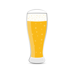 glass of beer isolated on white background