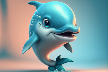 Cute Dolphin Cartoon Mascot