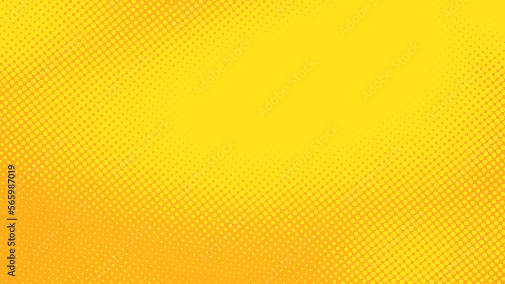 Poster dots halftone yellow orange color pattern gradient texture background.