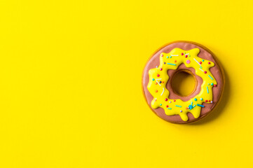 gingerbread on a yellow background. High quality photo place for text