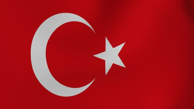 National Flag in the Wind - Looping Animation  -Turkey