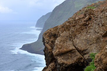 View of the rocks of the island of Madeira