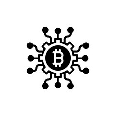 Mechanics of Bitcoin icon in vector. Logotype