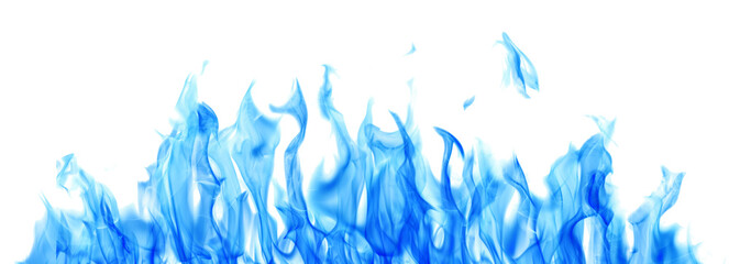 blue long stripe of fire on white