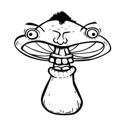 Painted fungus face cartoon, illustration