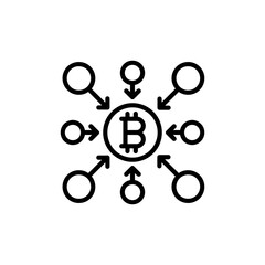 Decentralized icon in vector. Logotype