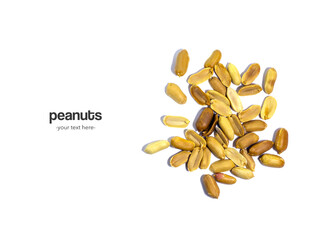peanuts on white background