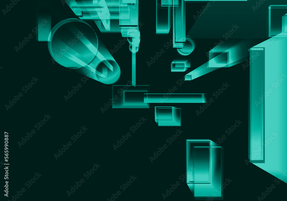 Poster abstract 3d blockchain isometric digital technology texture background.