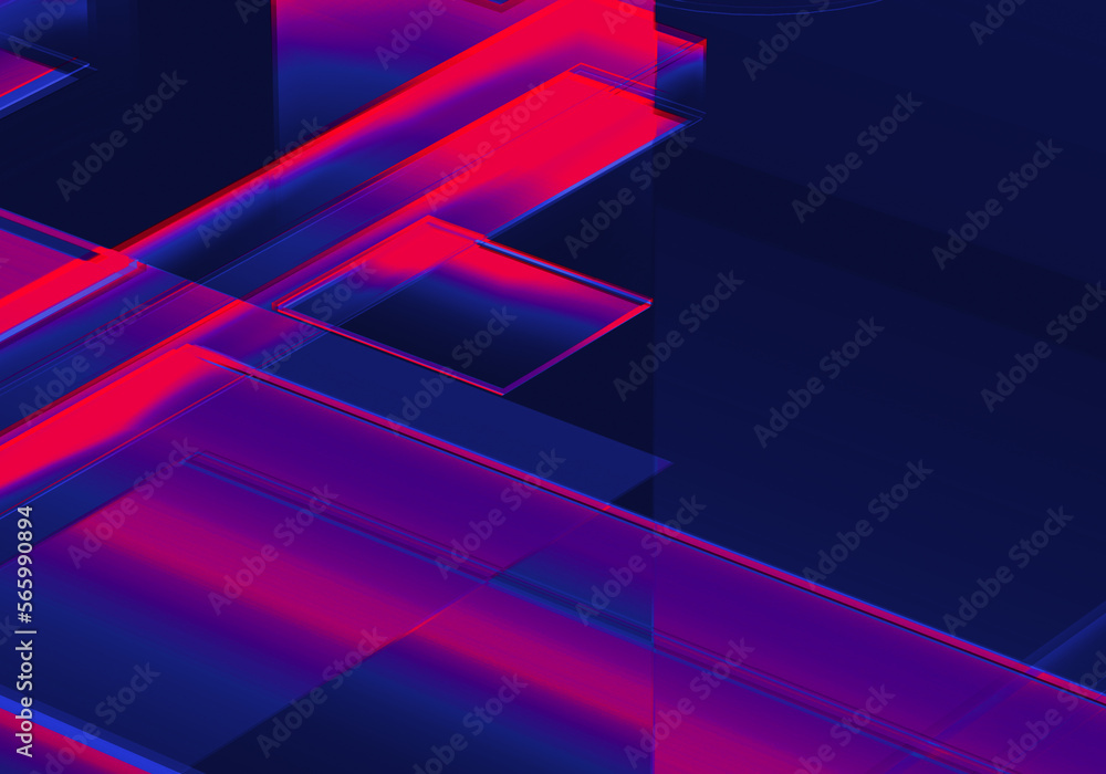 Poster abstract 3d purple color blockchain isometric digital technology texture background.
