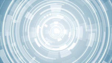 Abstract circle white blue future technology background.