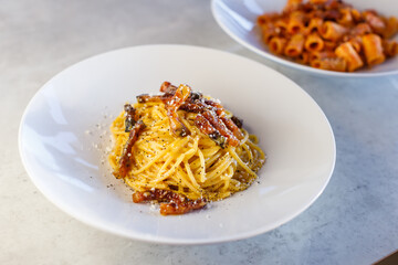 spaghetti, italian, cream, fork, mediterranean, horizontal, classic, restaurant, creamy, white, course, no people, italian food, photography, rustic, freshness, kitchen, cheek, colour, hard, image, ph