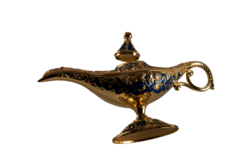Magic genie lamp from the tale of aladdin