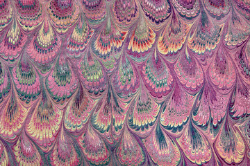 Hand painted paper peacockpattern