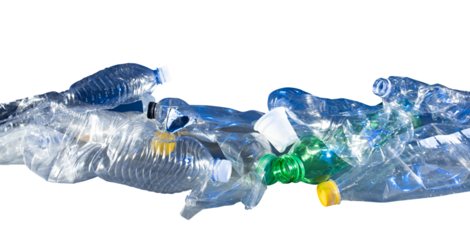 Plastic waste. concept of pollution and environmental disaster