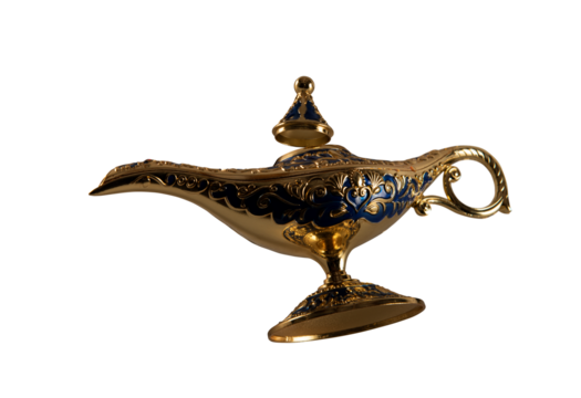 Magic genie lamp from the tale of aladdin